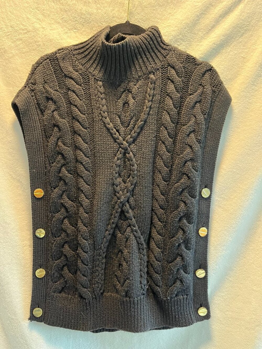 Ted Baker Merino Wool Cable Knit Sweater Vest Poncho S/M
